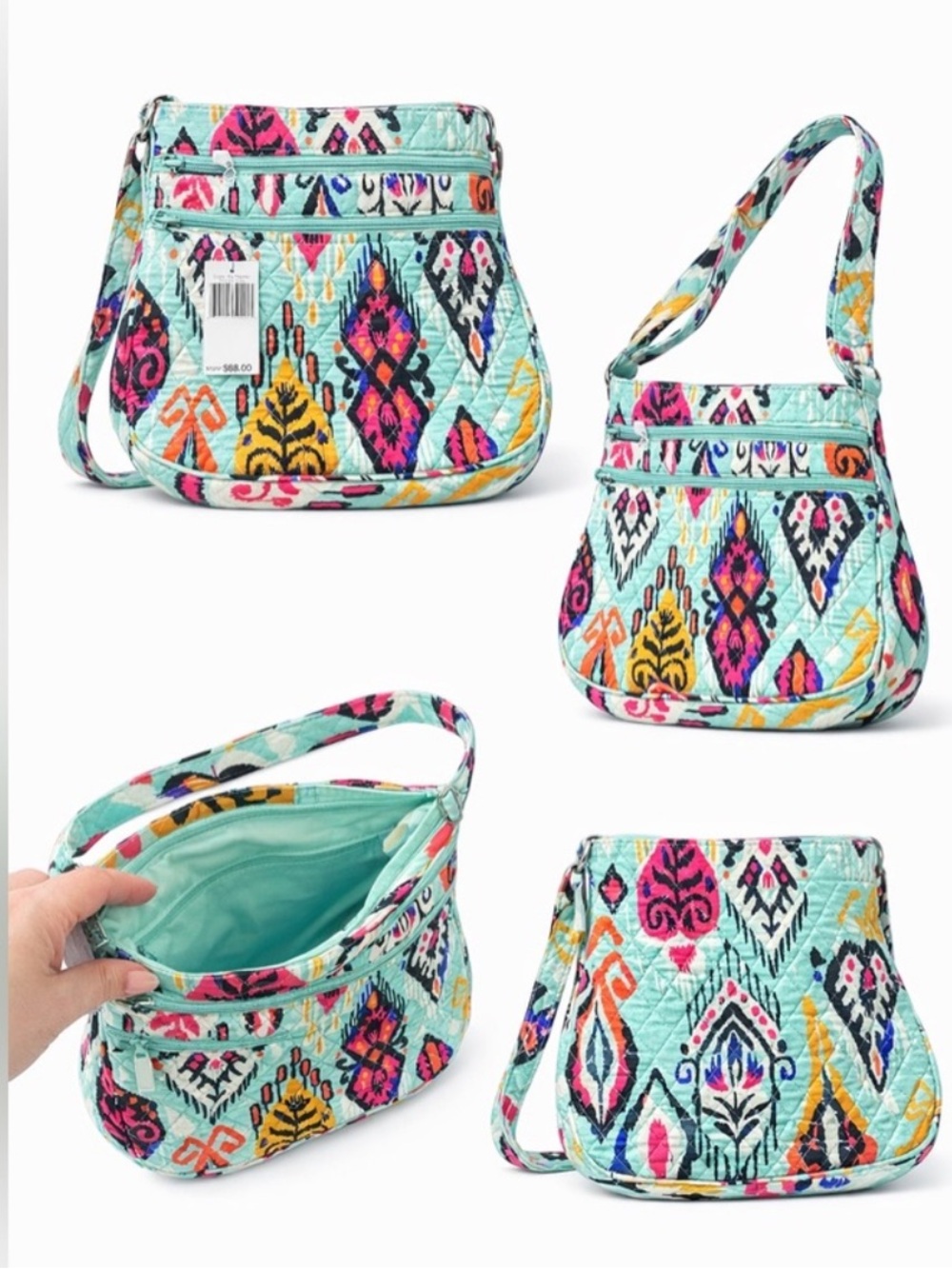 NWT Vera Bradley Hipster Crossbody Bag Pueblo Print Zip Top